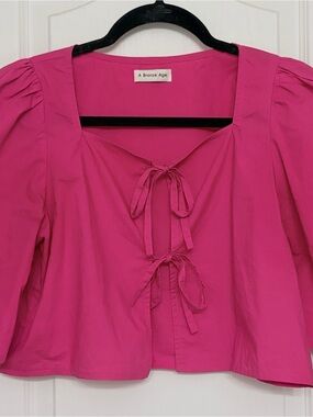 A Bronze Age Harmony Tie-Front Top, XS
